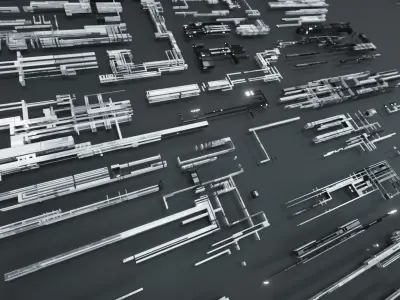 Tech Greebles set 3 Low-poly 3D model