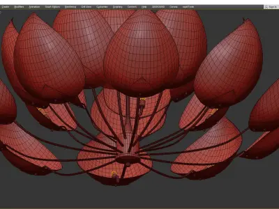Hudson Valley Lotus 21 Light Chandelier Low-poly 3D model