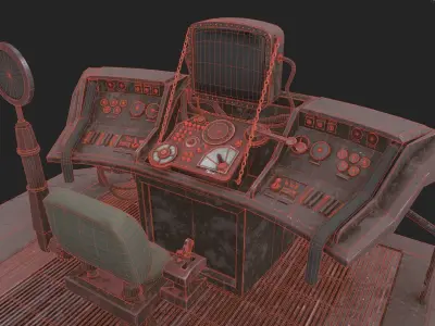 Steampunk Time Machine Low-poly 3D model