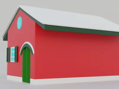 Winter House Low-poly 3D model get