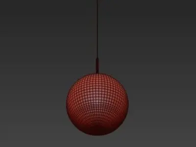 Mirror Ball Gold Pendant 3D model