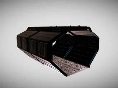 Sci-fi Corridor Low-poly 3D model get