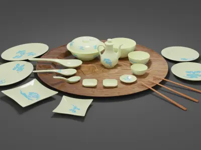 Vietnam Tableware Set 3D model