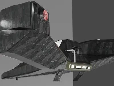Sci-Fi Spaceship Concept Art Spacecraft  Low-poly 3D model