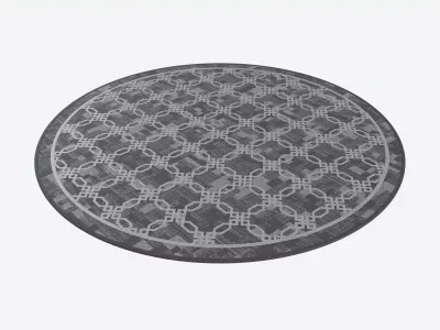 Round Patterned Bath Mat 3D model