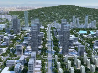 3D model Urban Architecture Block Landscape Animation 3D model 3D model