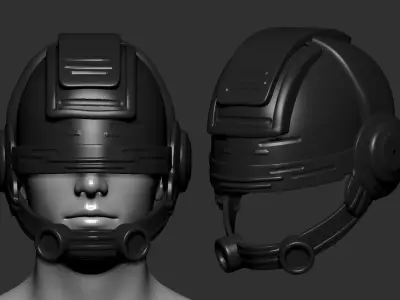helmet high poly sculpt 3d printable  3D model 115