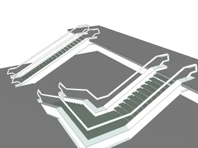 Concrete-Steel Stairs 2 3D model