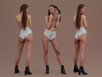 Playful Ponytails 3D model