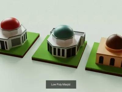 3D Model Masjid Packed Bundle