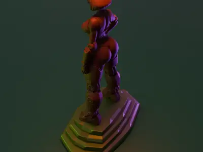 Android Girl SciFi Anime 3D Model High Res Low Poly Versions 3D print model