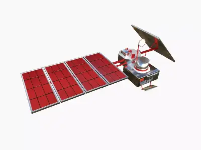 Satellite J10 China - SciFi Space Design Low-poly 3D model