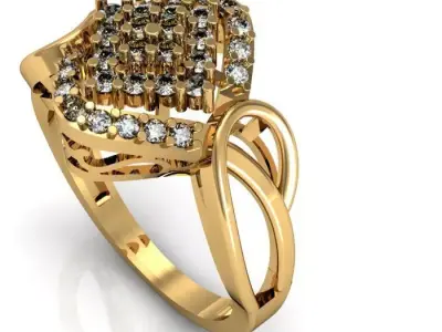 daimond ring 3D print model 27