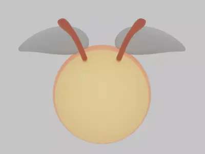 Indirect lighting of round bees 3D model