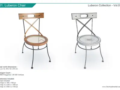 French Luberon Wooden Collection 3D model