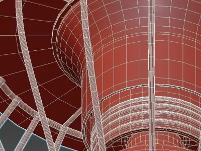 lussole gold cage ceiling light 3D model