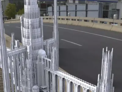Babylon thin towers Aquaduct 2 3D model