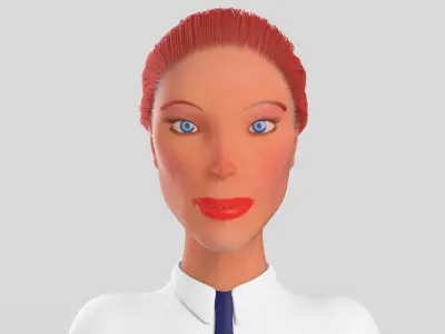 School girl female lowPoly Low-poly 3D model