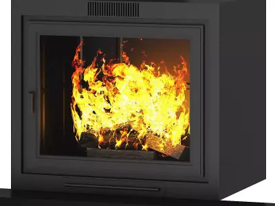 Wall Fireplace with Shelf 3D model