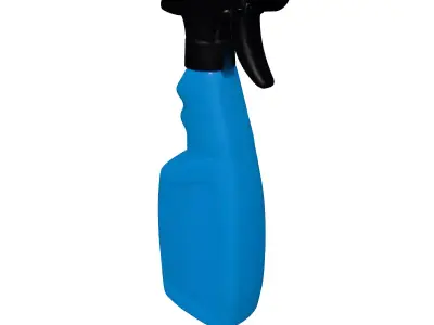 Blue Spray Bottle Cleaner Container Low-poly 3D model