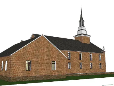 Architecture-Religion-God-Culture-Temple-0104 church with ste... 3D model