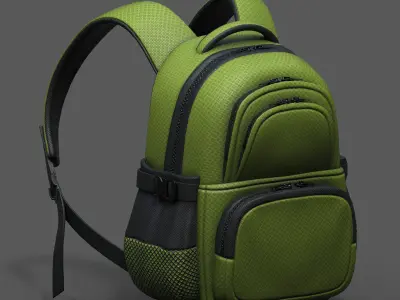 Backpack Camping scifi Color 3d model low poly  Low-poly 3D model