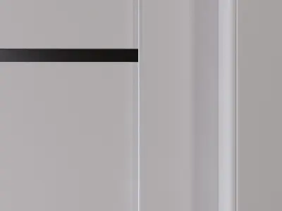 White interior door with black glass inserts 3D model