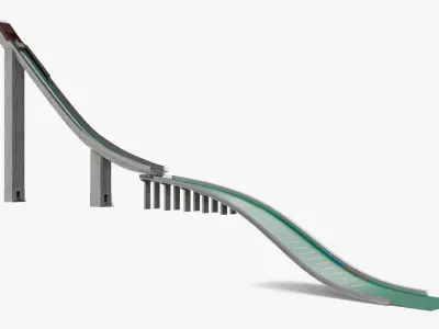  Synthetic Ski Jump Track with Athlete 