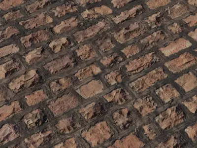 Terracotta Cobblestone Street PBR Texture Texture