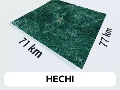 Hechi China City Landscape 3D Model 3D model