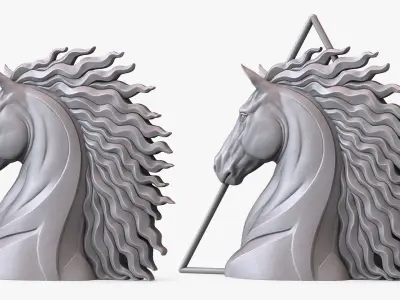  Horse Bust Statue Animal Sculpture 