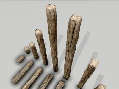 Wood Planks Low-poly 3D model