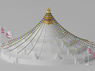 Boudhanath Stupa Kathmandu Nepal 3D model