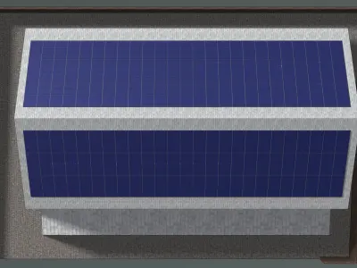 Solar roof on warehouse 24e02 3D model