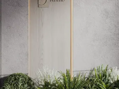 Wall with plant 09 3D model