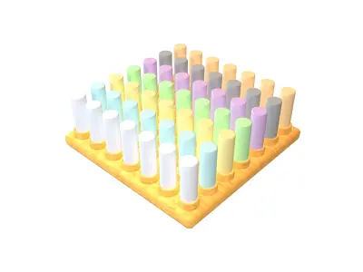Cylindrical Cognitive Board v1 002 Low-poly 3D model