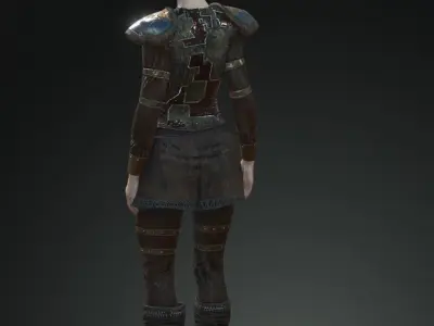 Steampunk rigged character Low-poly 3D model