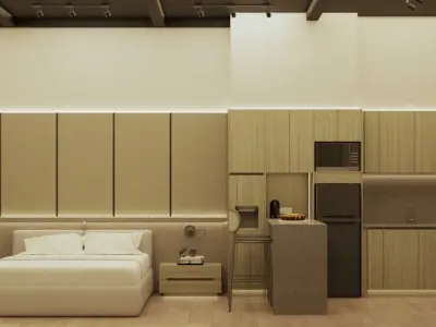 Studio Apartment Room 3D model