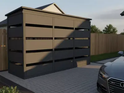 Modular Outdoor Trash Bin Shelter 3D model