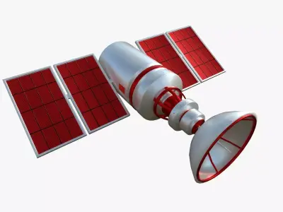 Satellite D10 China - SciFi Space Design Low-poly 3D model