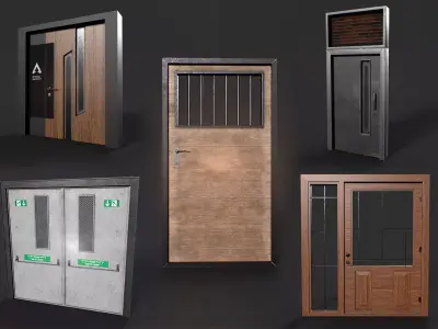 Door Asset Pack Low-poly 3D model