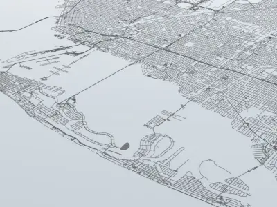 Miami Road Network and Streets 3D model