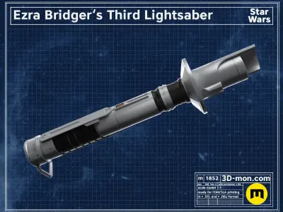 Ezra Bridger Third Lightsaber from Ahsoka 3D print model