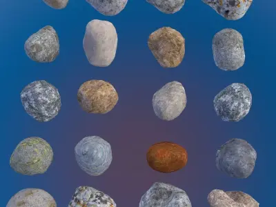Rocks 20 low poly made for games  Low-poly 3D model
