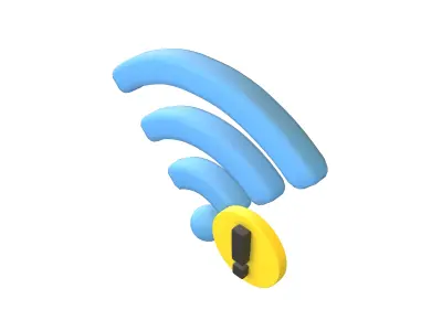 Wifi Problem Symbol v1 009 Low-poly 3D model
