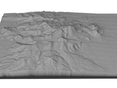 Mount Unzen 3D model terrain Low-poly 3D model
