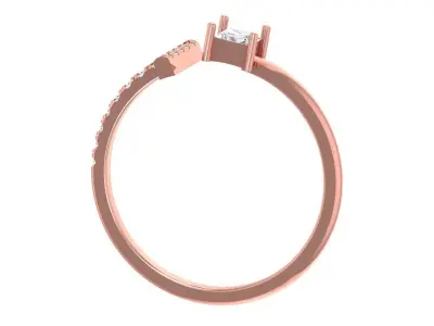 Solitaire Women Princess Stone Band Ring 3D print model purchase