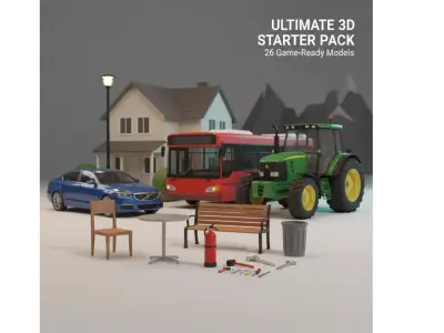 Ultimate 26 Models Starter Pack Low-poly 3D model