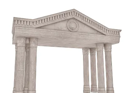 Classic Building Entrance 4 Low-poly 3D model