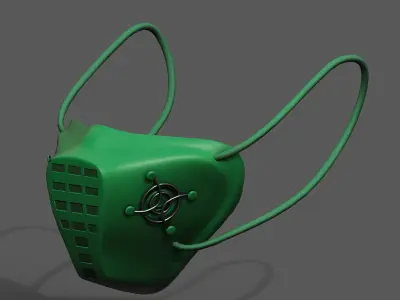Gas mask respirator military combat Green plastic  Low-poly 3D model